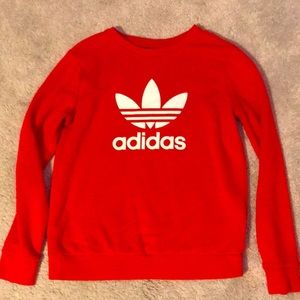 red Adidas crewneck sweatshirt